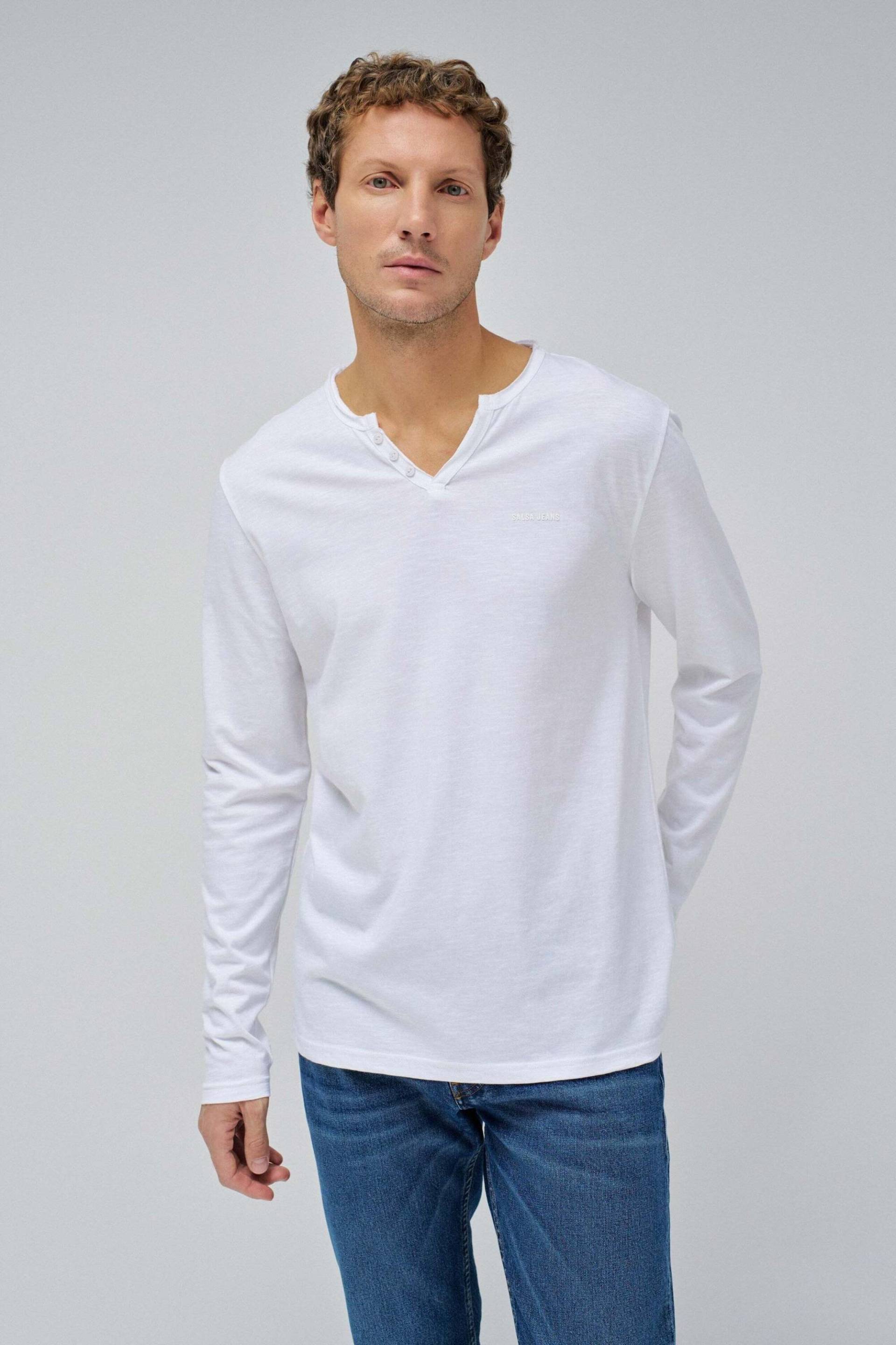 Salsa Langarmshirt »Salsa Jeans Langarmshirt Jersey Longsleeve Serafino« von Salsa