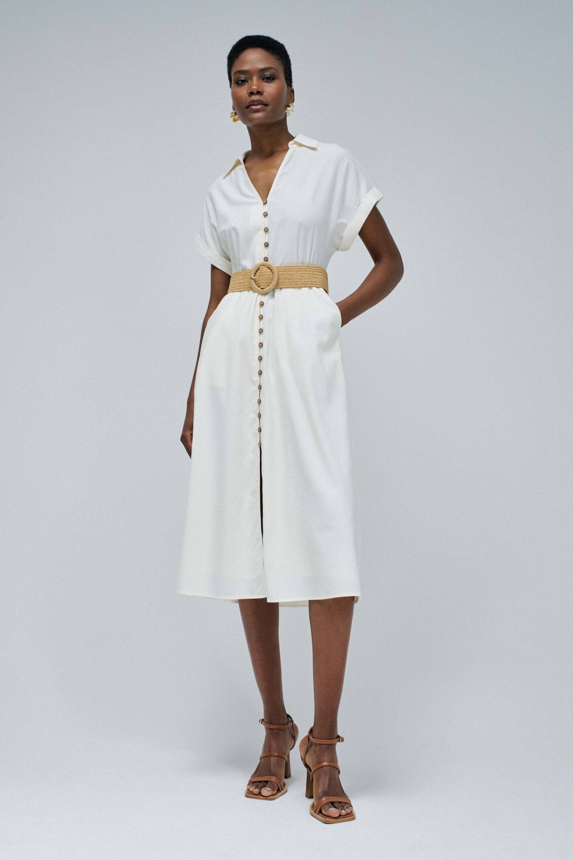 Salsa Midikleid »Salsa Jeans Midikleid Linen Shirt Dress With Front Buttoned Belt« Salsa Midikleid »Salsa Jeans Midikleid Linen Shirt Dress With Front Buttoned Belt« von Salsa