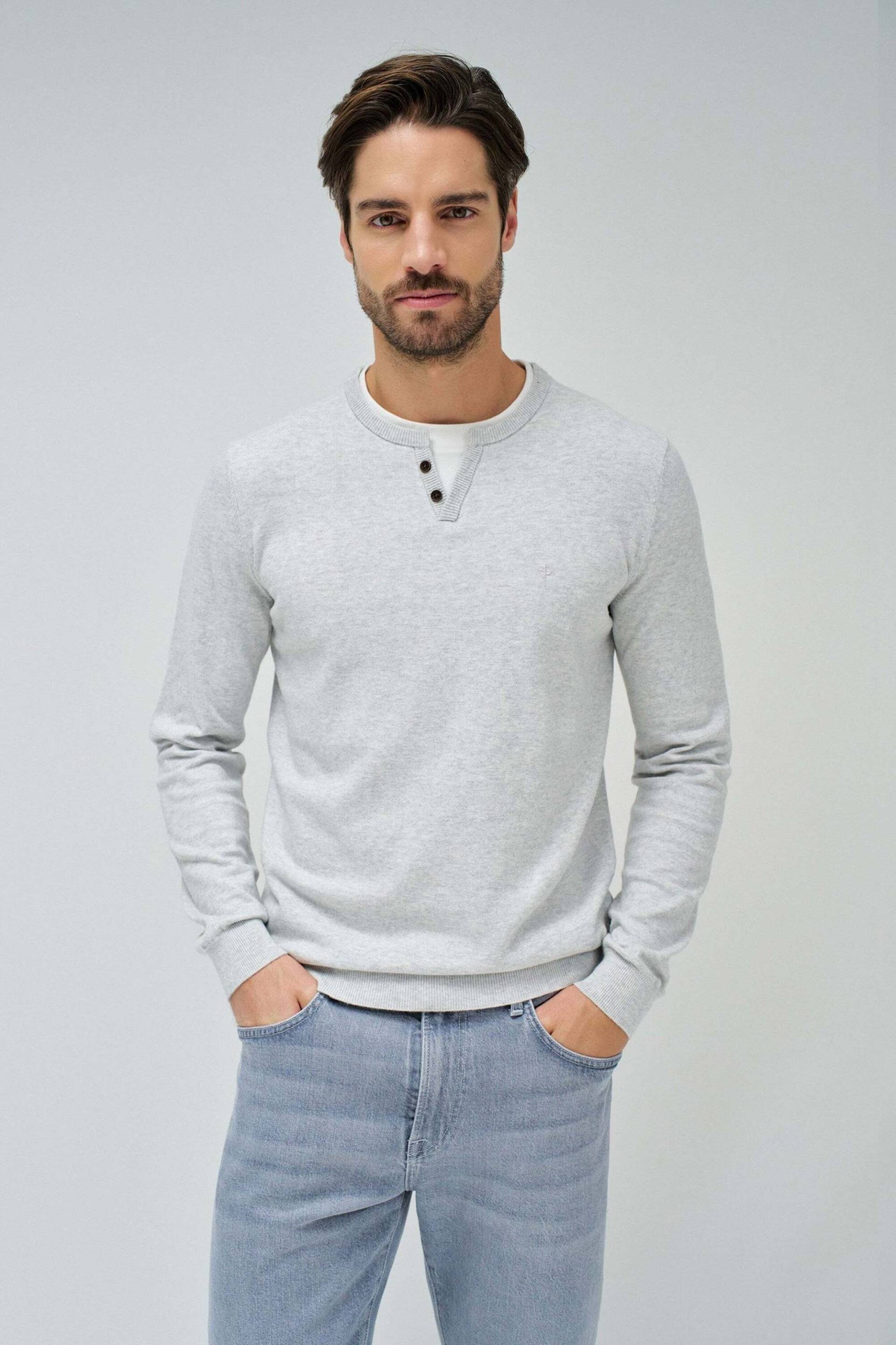 Salsa Strickpullover »Salsa Jeans Pullover Knit Henley W/ Collar Jersey Details« von Salsa