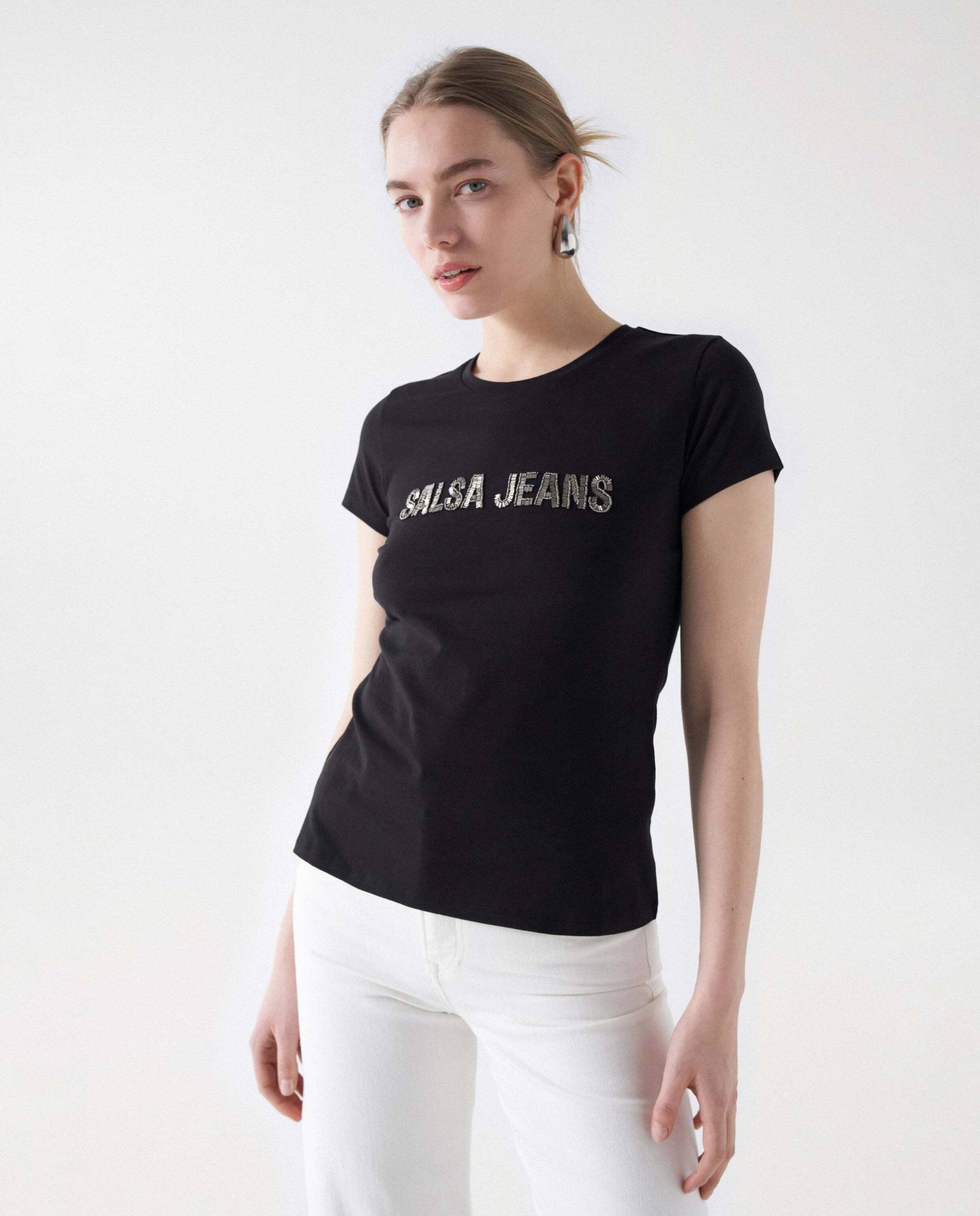 Salsa T-Shirt »Salsa Jeans T-Shirt Beads Detail Branding T-Shirt« Salsa T-Shirt »Salsa Jeans T-Shirt Beads Detail Branding T-Shirt« von Salsa