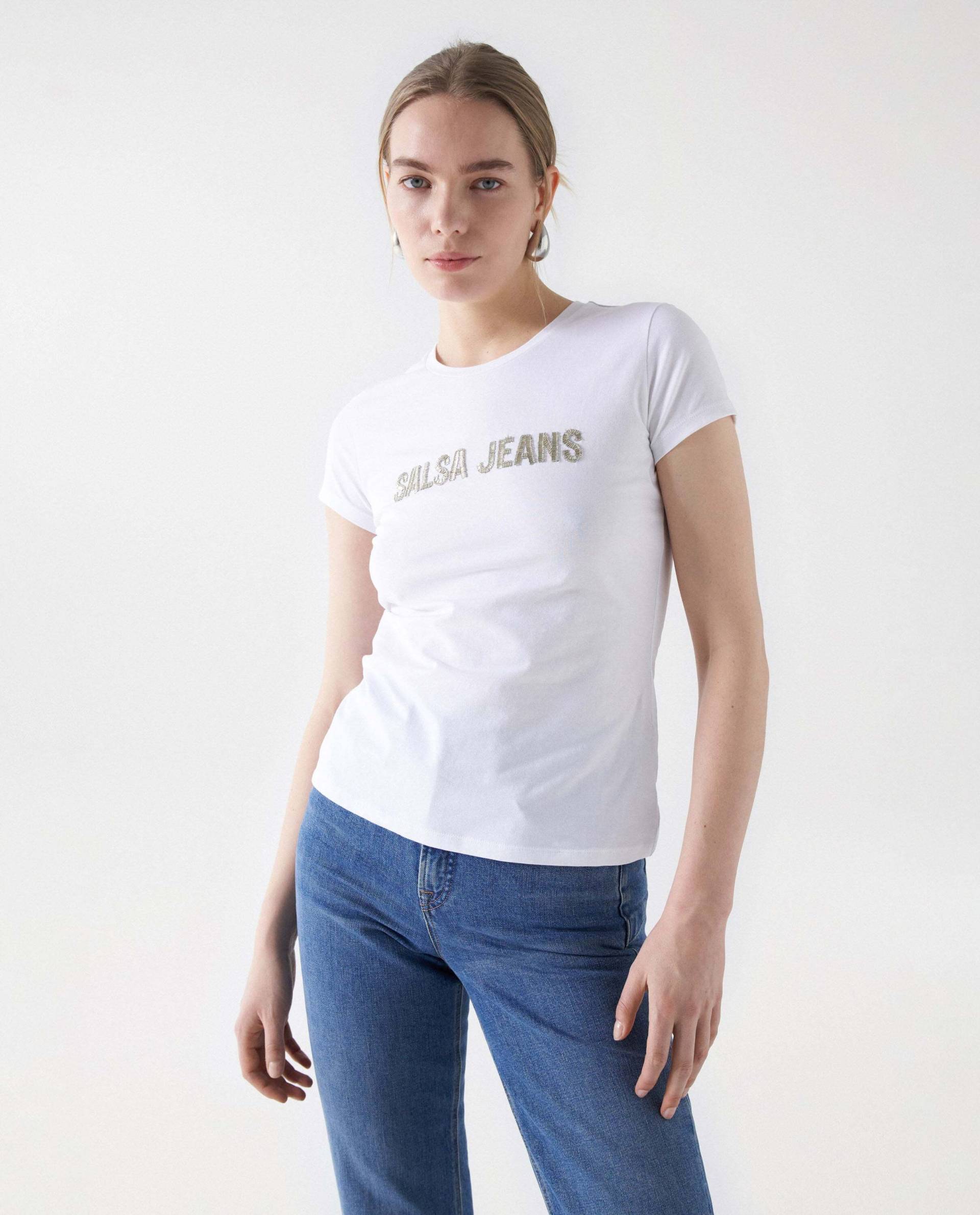 Salsa T-Shirt »Salsa Jeans T-Shirt Beads Detail Branding T-Shirt« Salsa T-Shirt »Salsa Jeans T-Shirt Beads Detail Branding T-Shirt« von Salsa