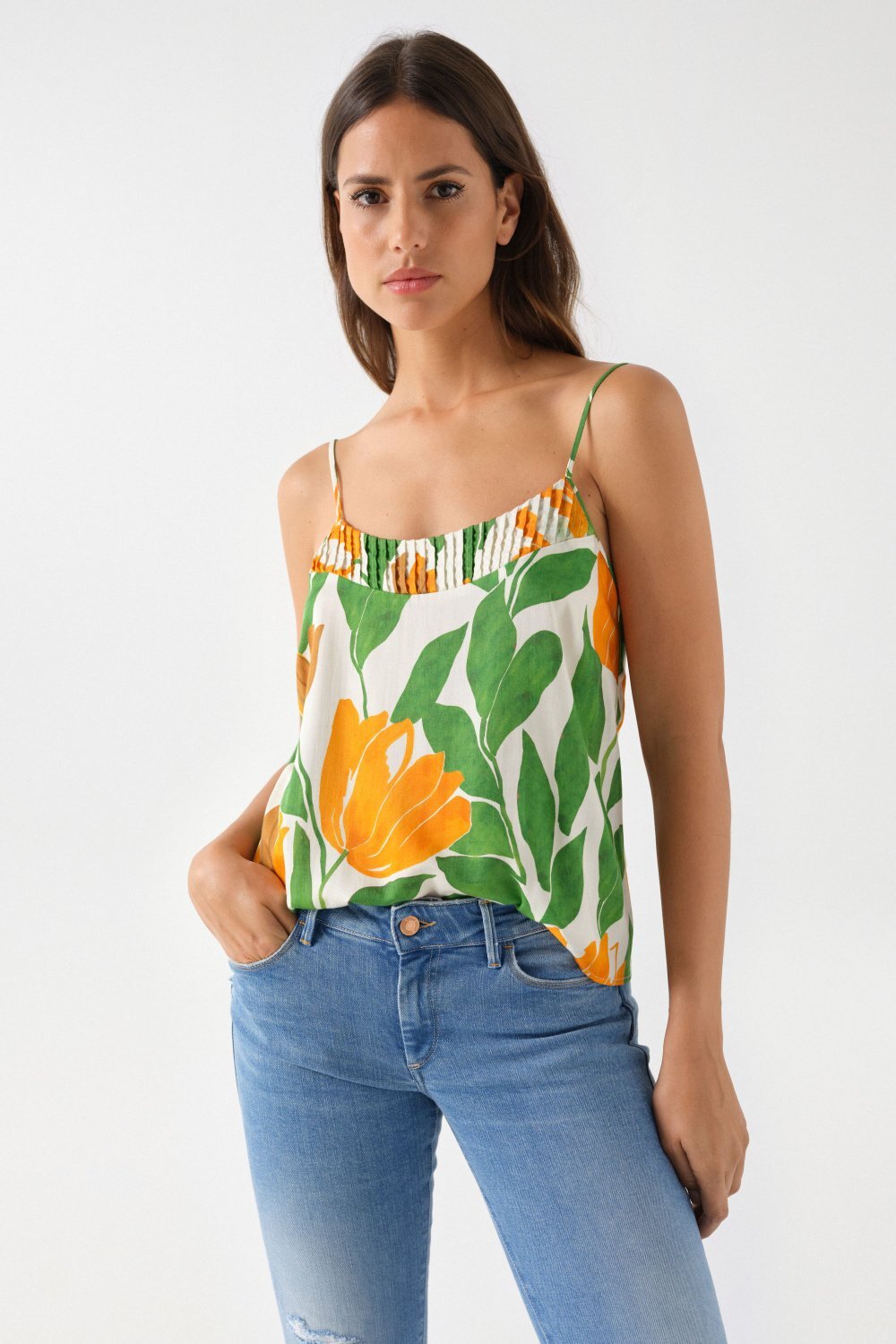 Salsa Tanktop »Salsa Jeans Tops Pleat Detail Sleeveless Top« Salsa Tanktop »Salsa Jeans Tops Pleat Detail Sleeveless Top« von Salsa