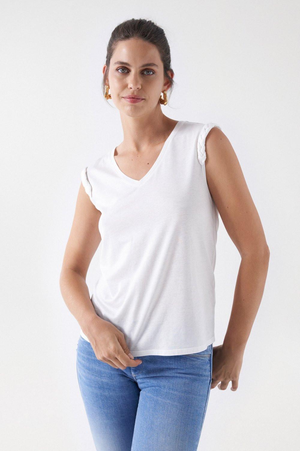 Tops Braided Detailed Top Damen Écru XS von Salsa