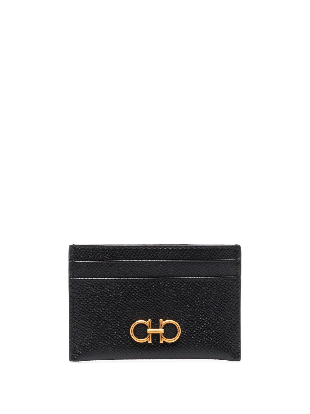 Ferragamo Gancini leather card holder - Black von Ferragamo