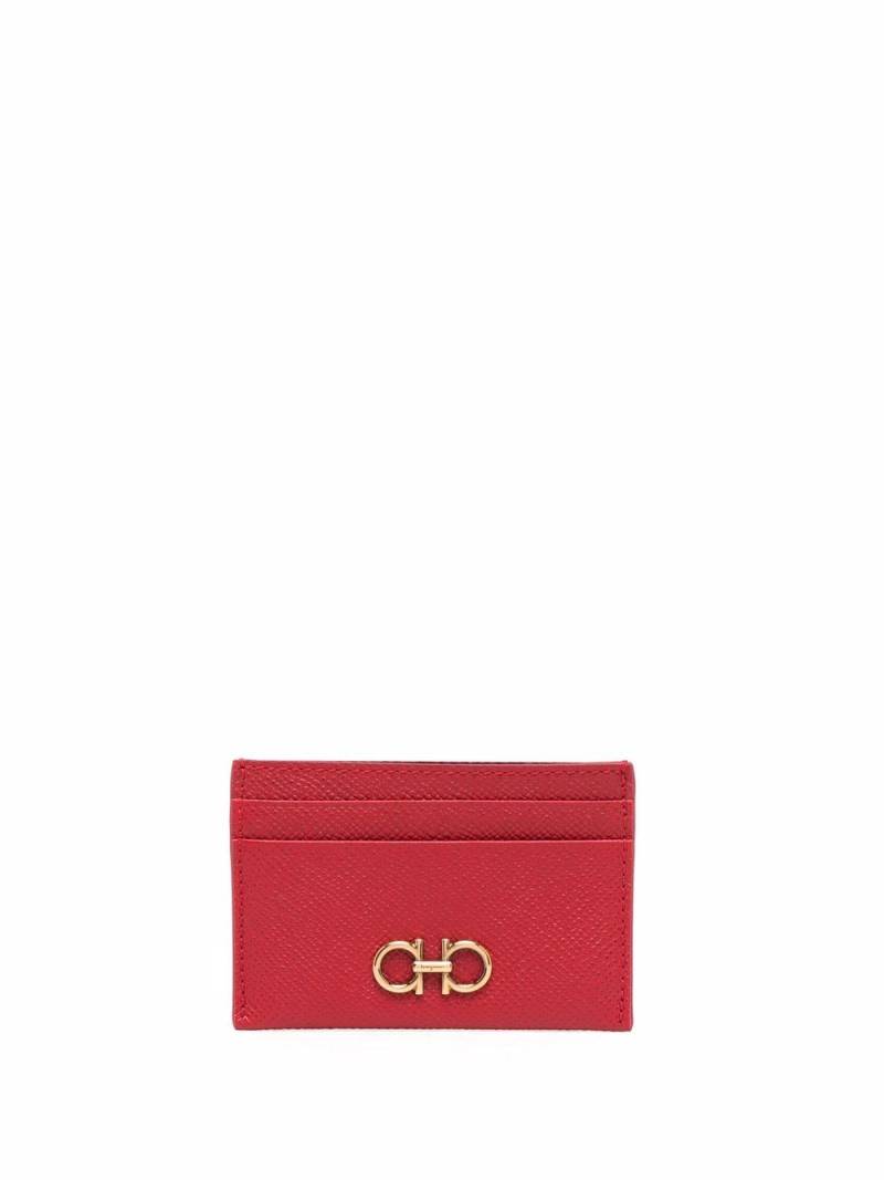 Ferragamo Gancini leather card holder - Red von Ferragamo