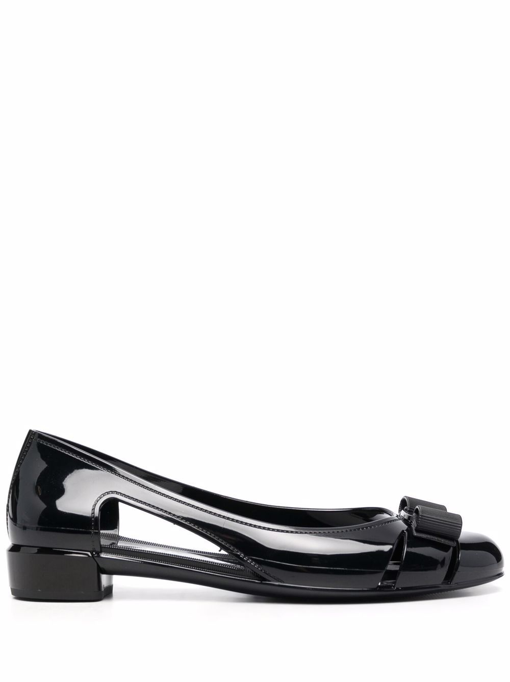 Ferragamo Vara 30mm bow-detail jelly pumps - Black von Ferragamo