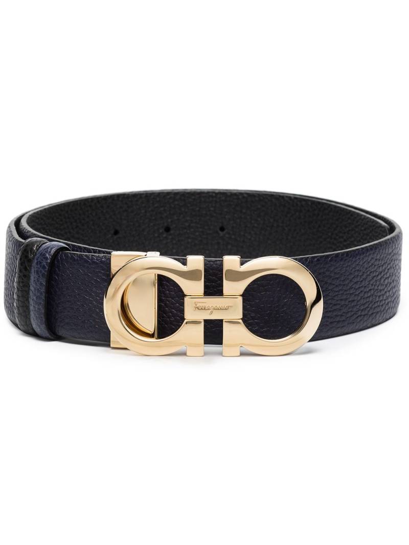 Ferragamo leather Gancini buckle belt - Blue von Ferragamo