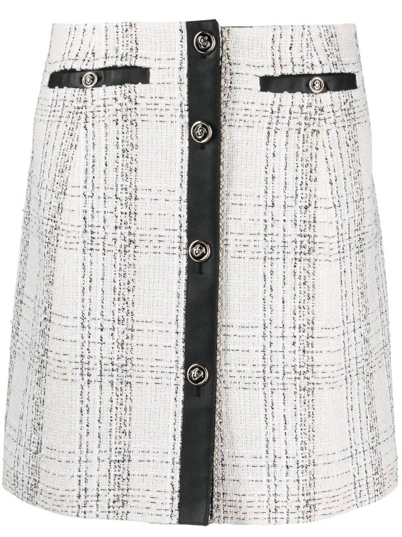 Ferragamo contrasting-trim check-print skirt - Neutrals von Ferragamo