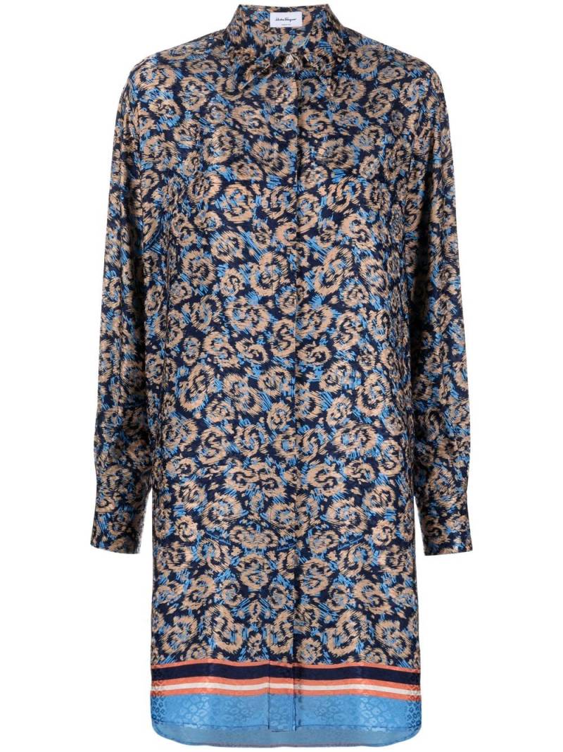 Ferragamo floral-print oversized silk shirt - Neutrals von Ferragamo