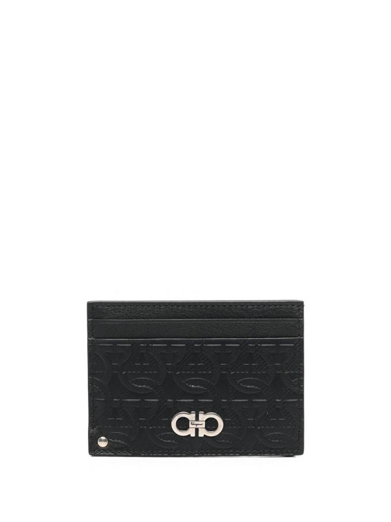 Ferragamo logo-debossed leather cardholder - Black von Ferragamo