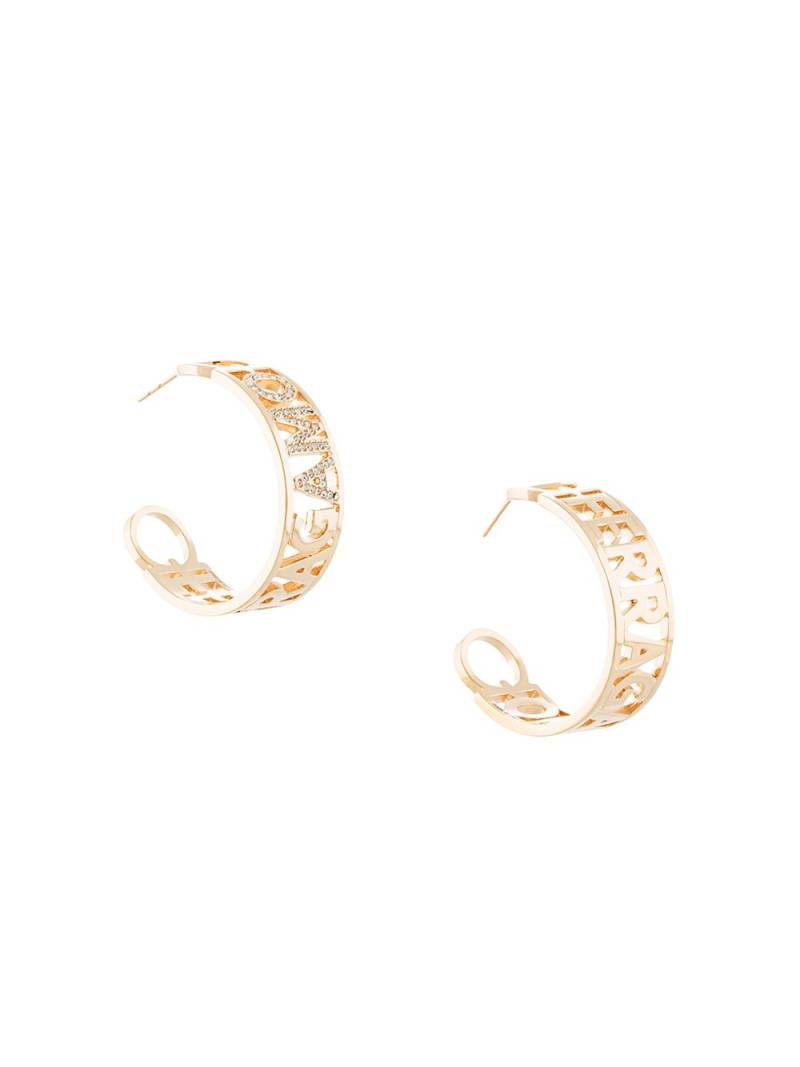 Ferragamo logo-plaque hoop earrings - Silver von Ferragamo