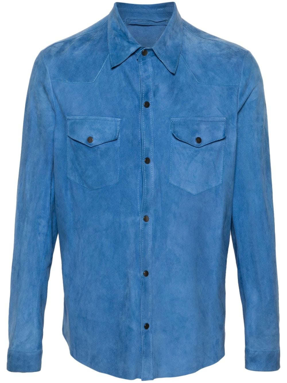 Salvatore Santoro Western-style suede shirt - Blue von Salvatore Santoro