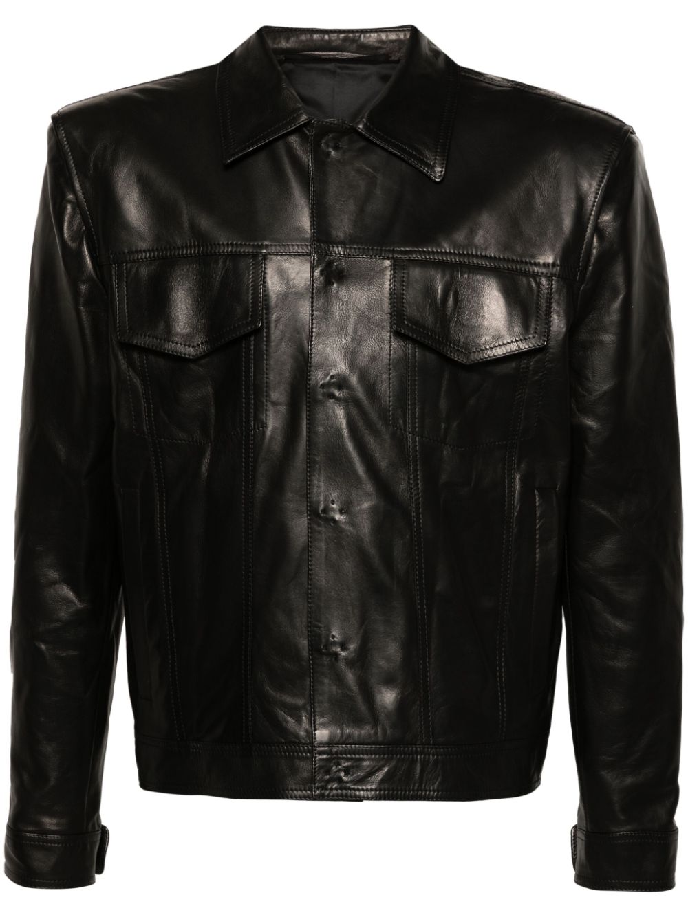 Salvatore Santoro classic-collar leather jacket - Black von Salvatore Santoro
