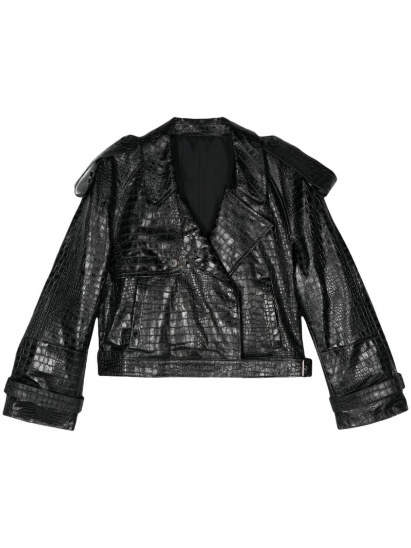 Salvatore Santoro crocodile-embossed biker jacket - Black von Salvatore Santoro