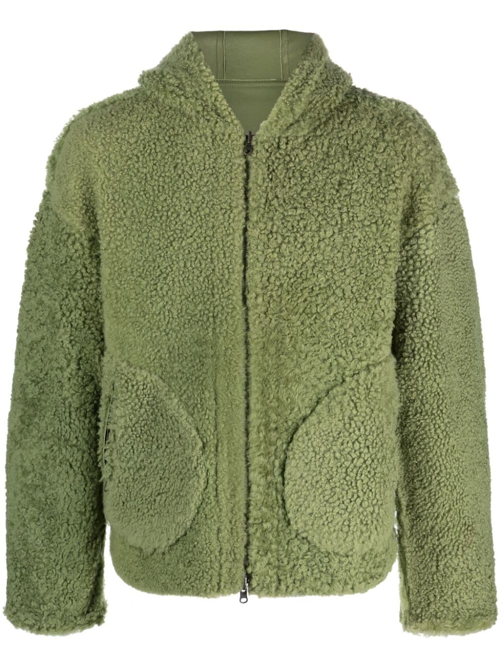 Salvatore Santoro hooded zip-up shearling jacket - Green von Salvatore Santoro