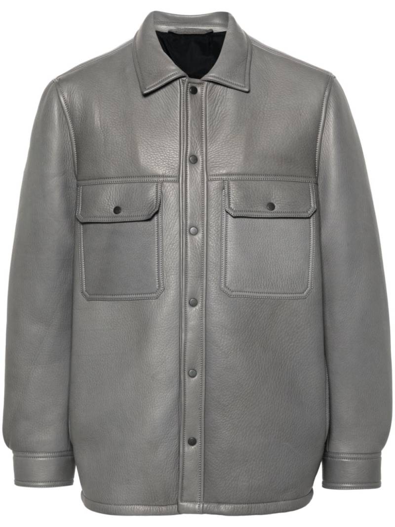 Salvatore Santoro logo-plaque jacket - Grey von Salvatore Santoro