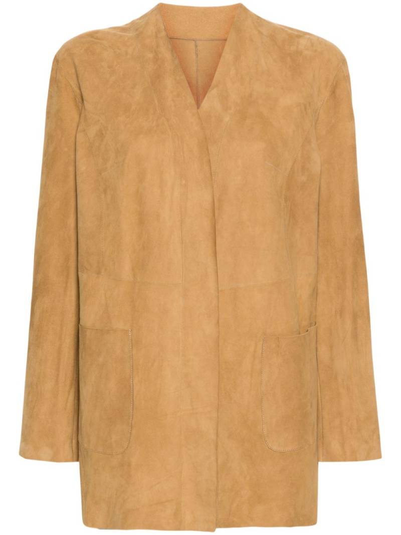 Salvatore Santoro open-front suede cardigan - Brown von Salvatore Santoro