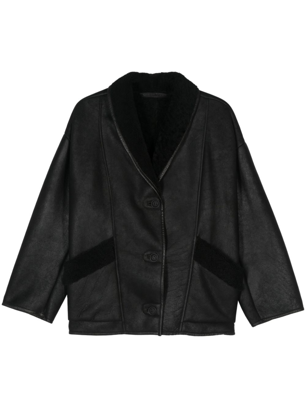 Salvatore Santoro shearling-trim jacket - Black von Salvatore Santoro
