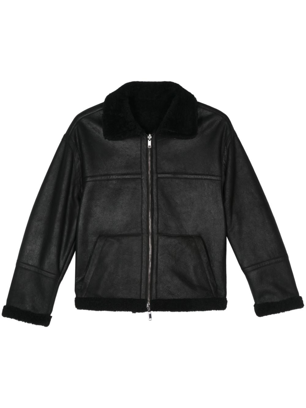 Salvatore Santoro shearling-trim jacket - Black von Salvatore Santoro