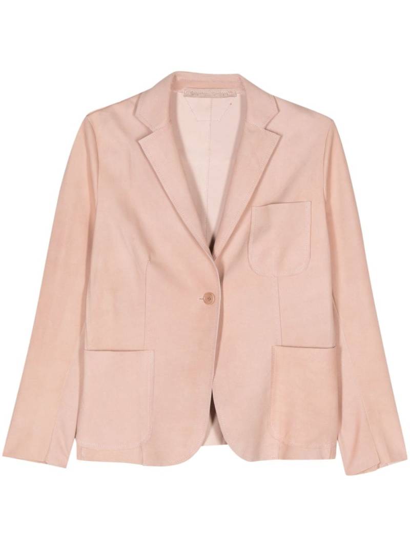 Salvatore Santoro single-breasted suede blazer - Pink von Salvatore Santoro