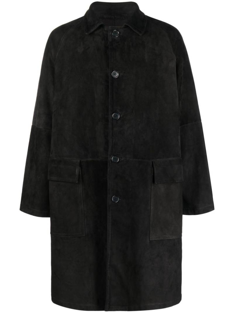 Salvatore Santoro single-breasted suede coat - Black von Salvatore Santoro