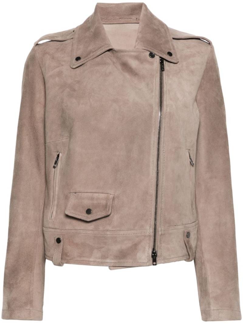 Salvatore Santoro suede biker jacket - Neutrals von Salvatore Santoro