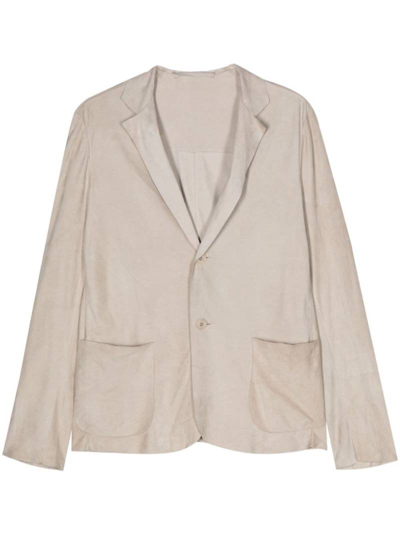 Salvatore Santoro suede leather blazer - Neutrals von Salvatore Santoro