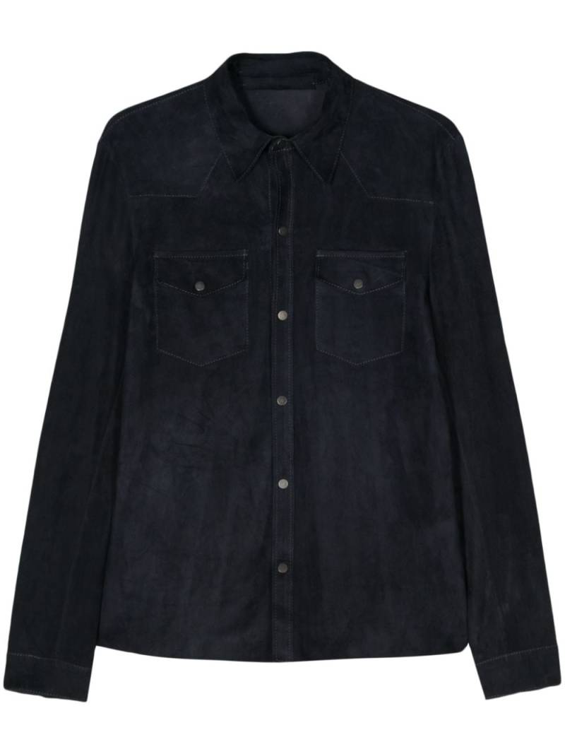 Salvatore Santoro suede leather shirt jacket - Blue von Salvatore Santoro