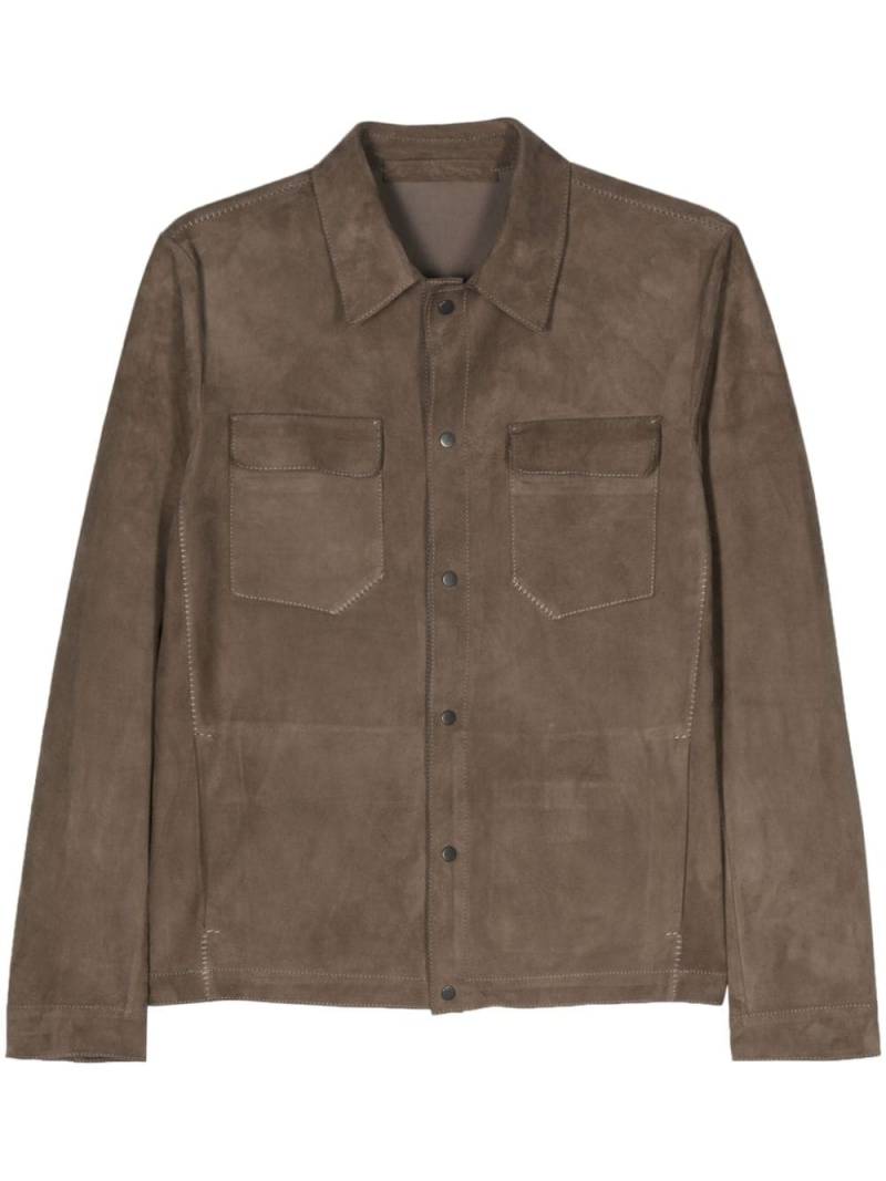 Salvatore Santoro suede leather shirt jacket - Brown von Salvatore Santoro