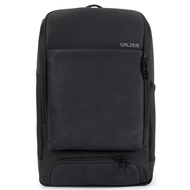 Business Backpack Leather ALPHA in Charcoal Black von Salzen