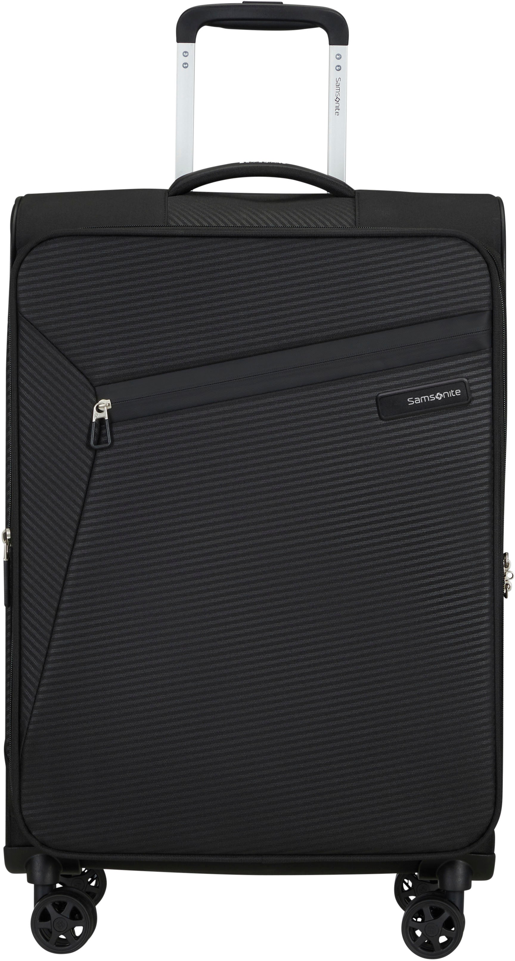 Samsonite Weichgepäck-Trolley »LITEBEAM, black, 66 cm«, 4 Rollen, Reisekoffer Aufgabegepäck Trolley mit Volumenerweiterung von Samsonite