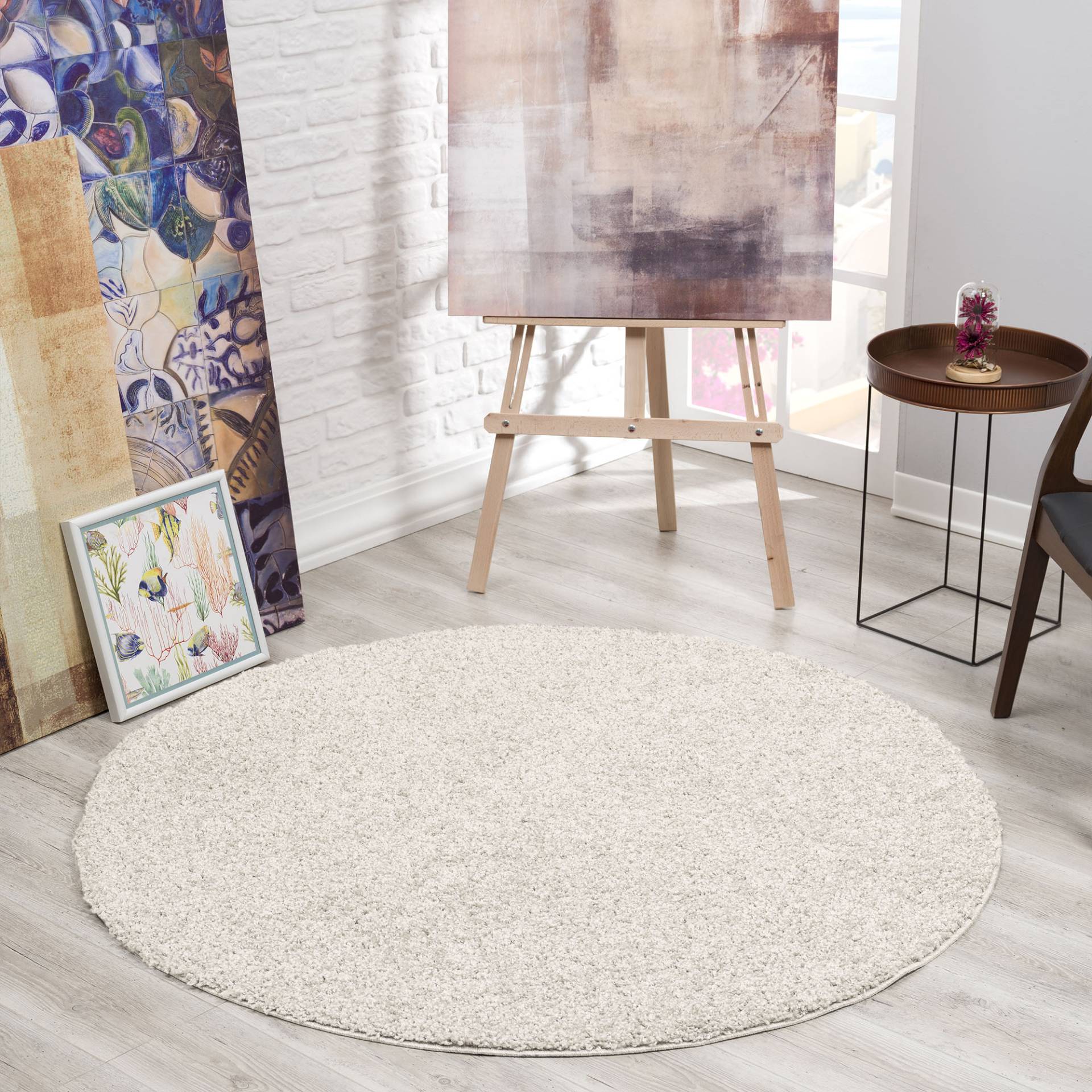 Sanat Hochflor-Teppich »LOCA«, rund, 30 mm Höhe, Wohnzimmer, Langflor, Shaggy, Schlafzimmer von Sanat