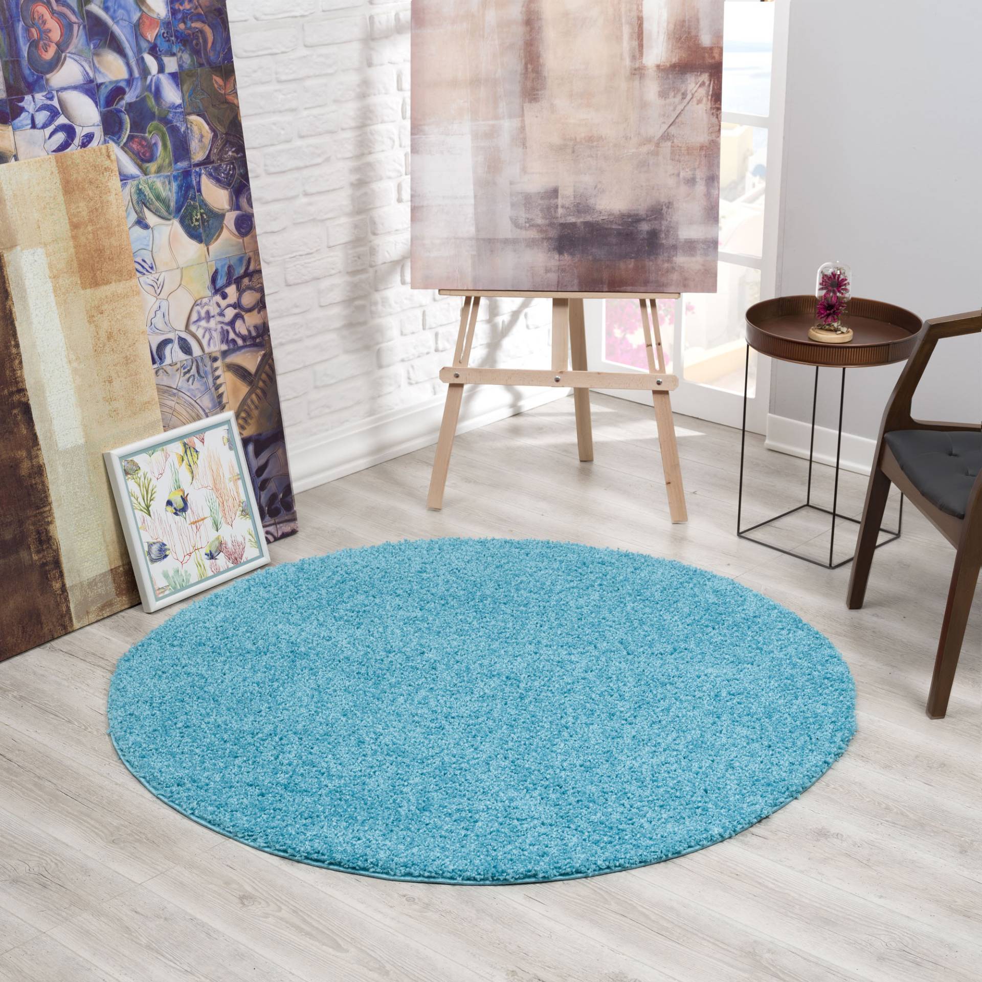 Sanat Hochflor-Teppich »LOCA«, rund, 30 mm Höhe, Wohnzimmer, Langflor, Shaggy, Schlafzimmer von Sanat