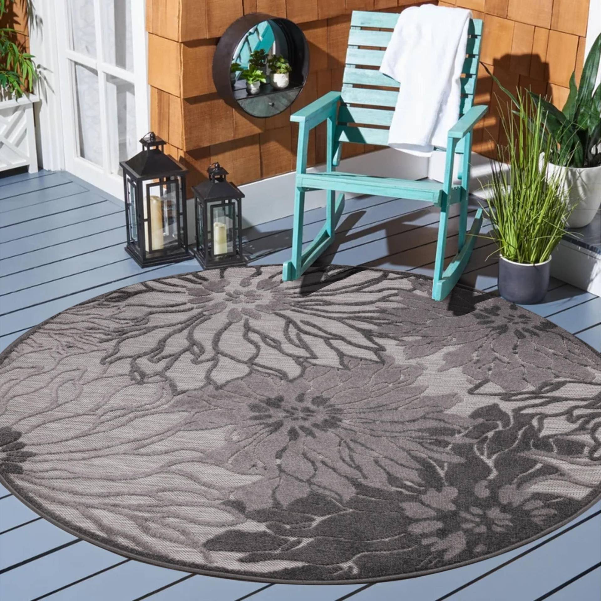 Sanat Teppich »Floral 2 Outdoor«, rund, 6 mm Höhe, In- und Outdoor geeignet, florales Design, Balkon, Terasse Sanat Teppich »Floral 2 Outdoor«, rund, 6 mm Höhe, In- und Outdoor geeignet, florales Design, Balkon, Terasse von Sanat