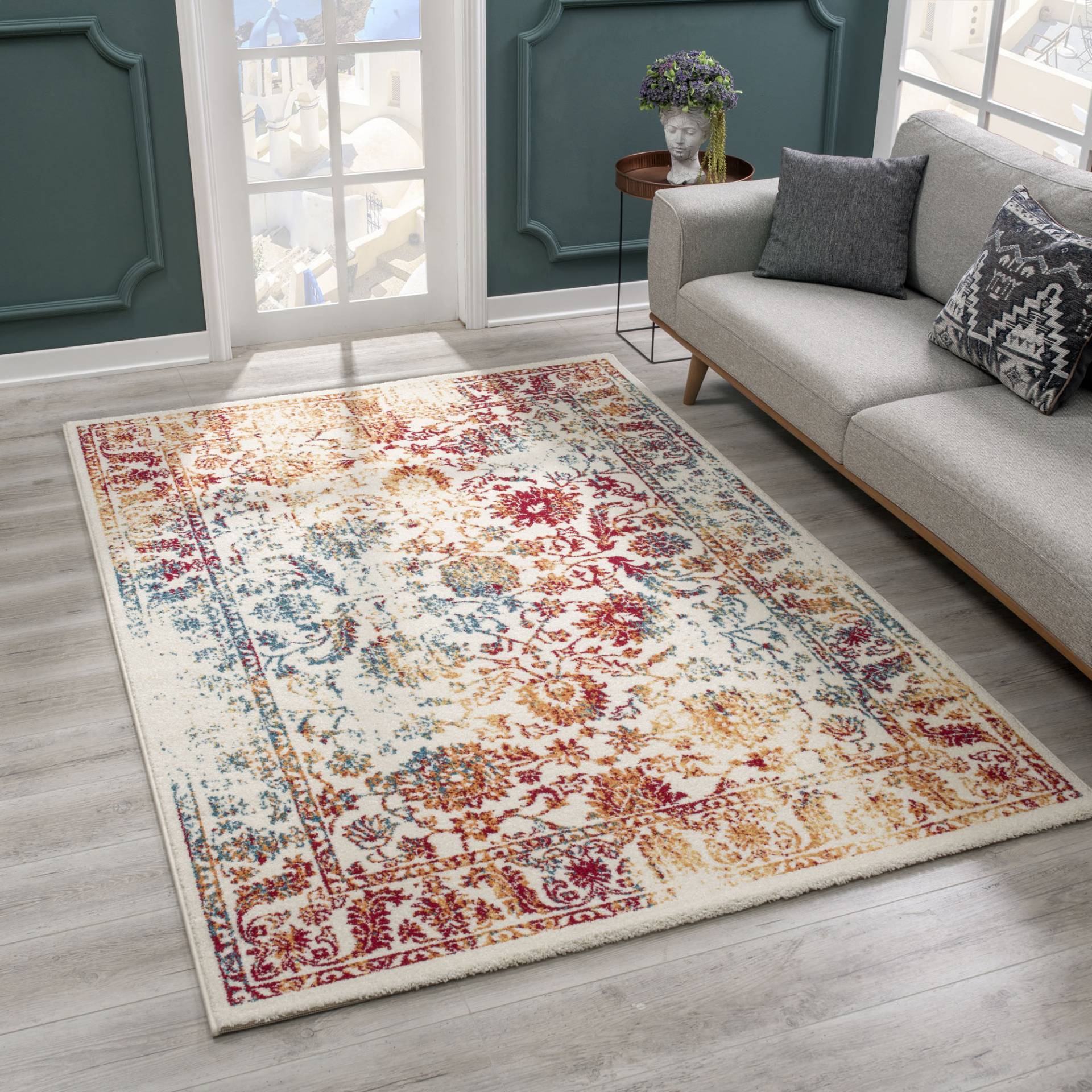 Sanat Teppich »Vintage 1606«, rechteckig, 13 mm Höhe, Wohnzimmer, Kurzflor, Vintage Look, Retro Sanat Teppich »Vintage 1606«, rechteckig, 13 mm Höhe, Wohnzimmer, Kurzflor, Vintage Look, Retro von Sanat