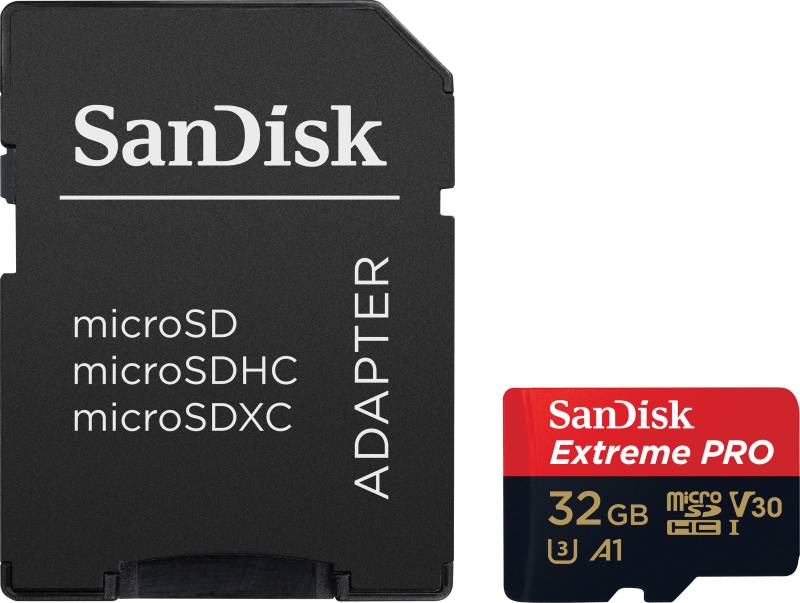 Sandisk Speicherkarte »Extreme® PRO microSDHC™ UHS-I 32 GB«, (UHS Class 3 100 MB/s Lesegeschwindigkeit) von Sandisk