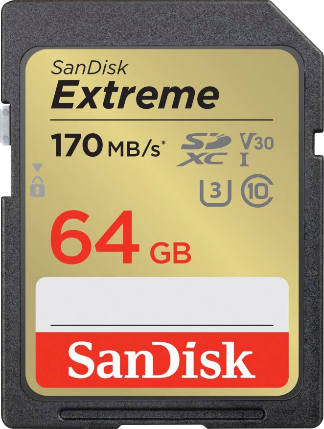 Sandisk Speicherkarte »Extreme 64GB«, (UHS Class 3 170 MB/s Lesegeschwindigkeit) von Sandisk