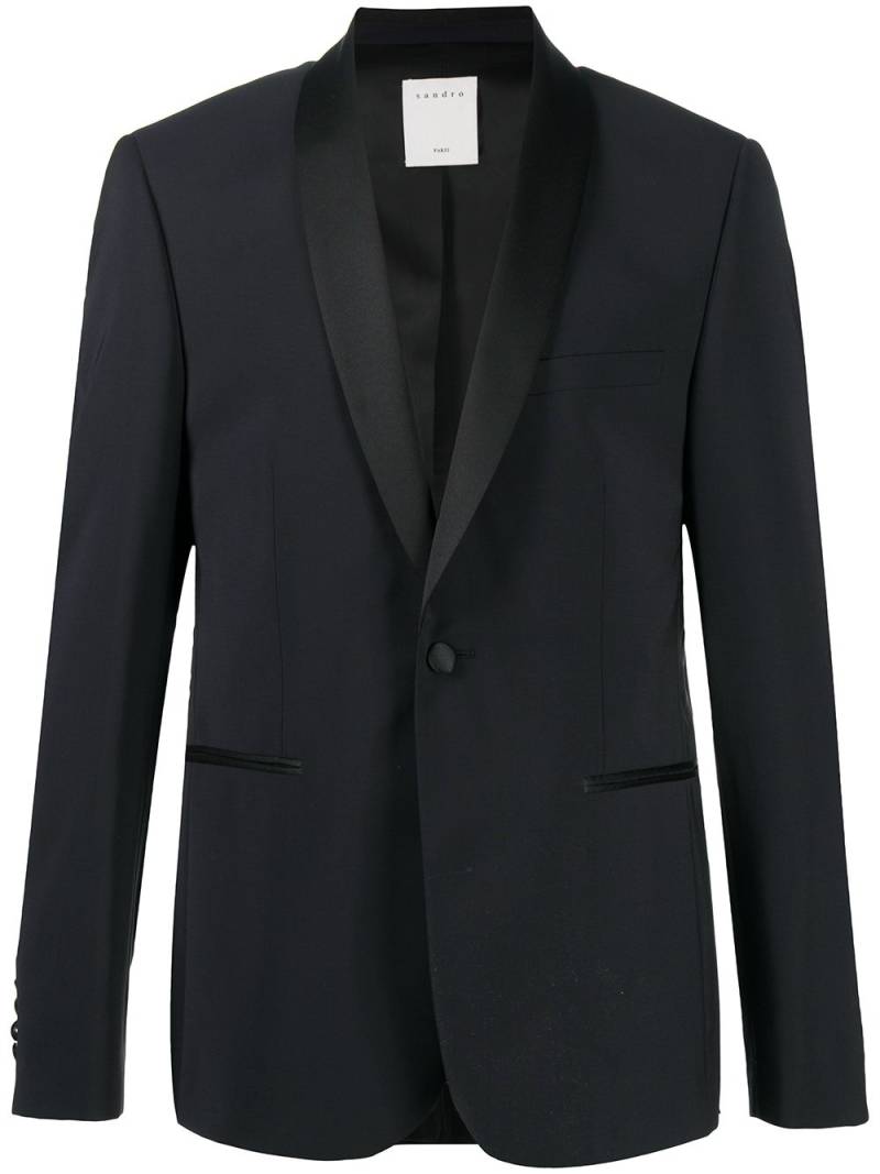 SANDRO shawl-lapel tuxedo jacket - Blue von SANDRO