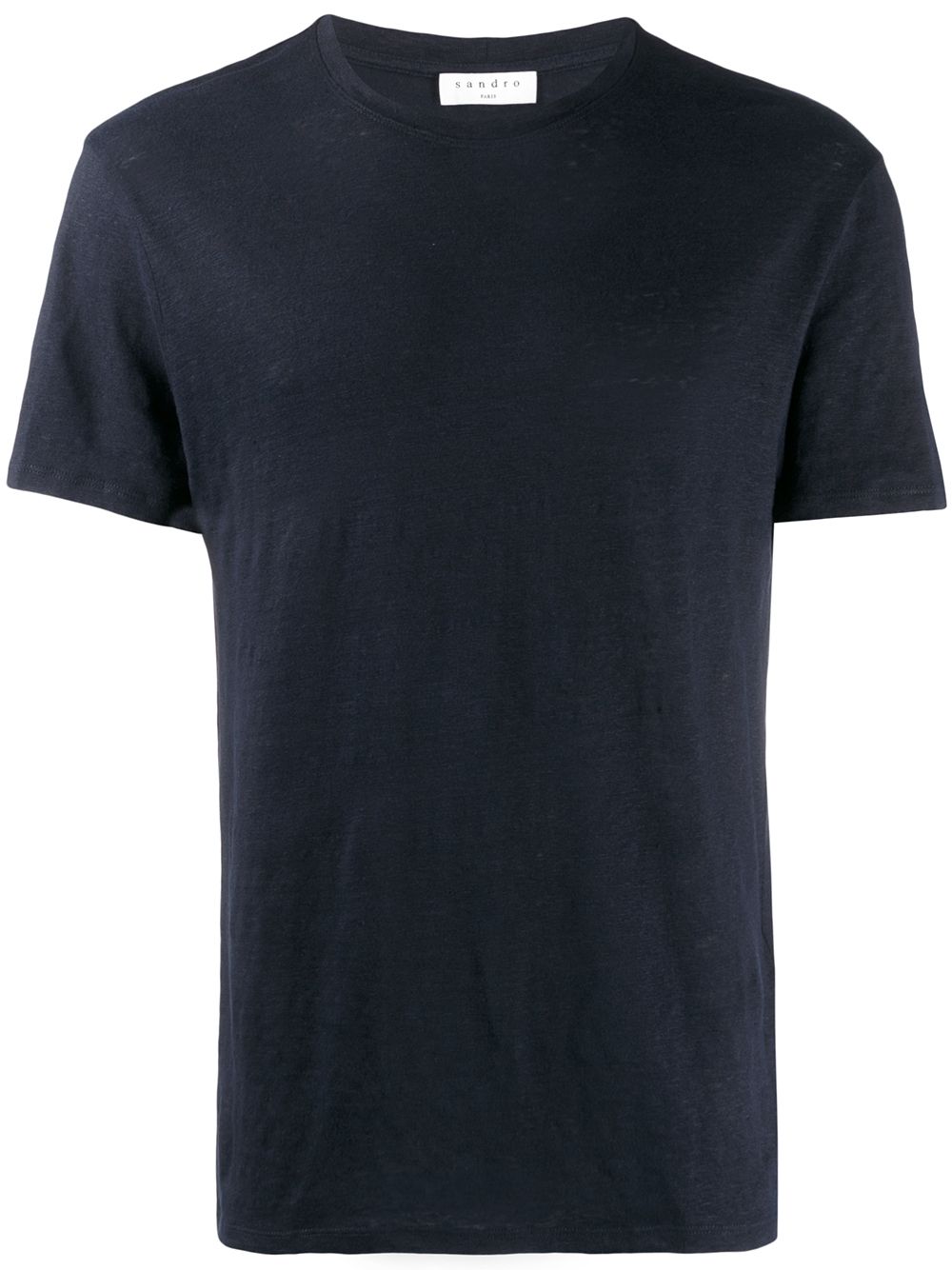 SANDRO round-neck linen T-shirt - Blue von SANDRO