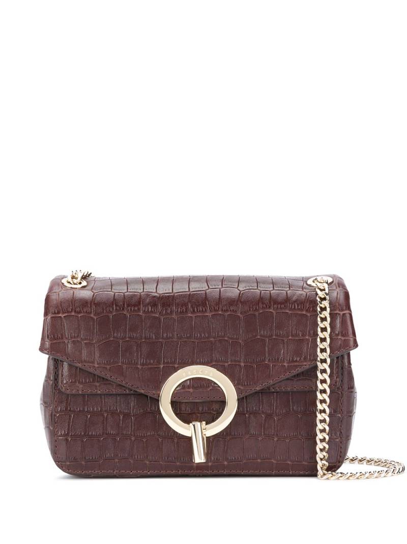 SANDRO Yza crocodile-effect shoulder bag - Brown von SANDRO