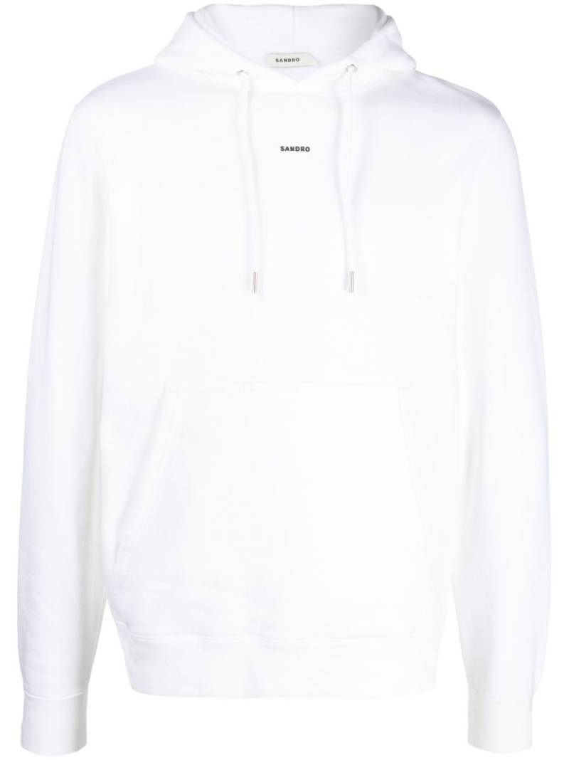 SANDRO logo-print organic cotton hoodie - White von SANDRO