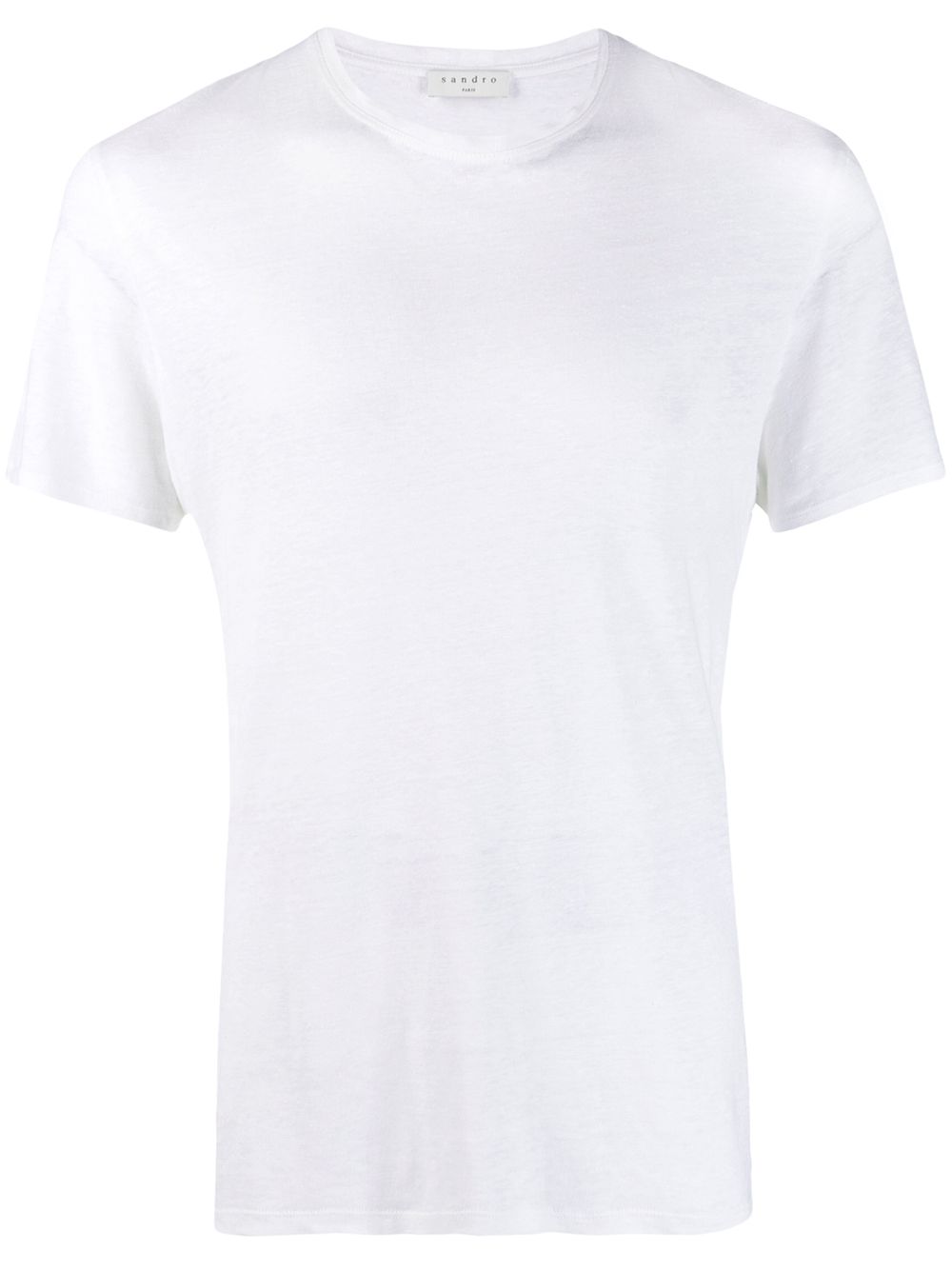 SANDRO round-neck linen T-shirt - White von SANDRO