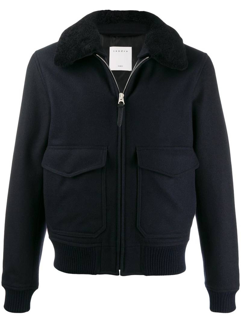 SANDRO zipped bomber jacket - Blue von SANDRO