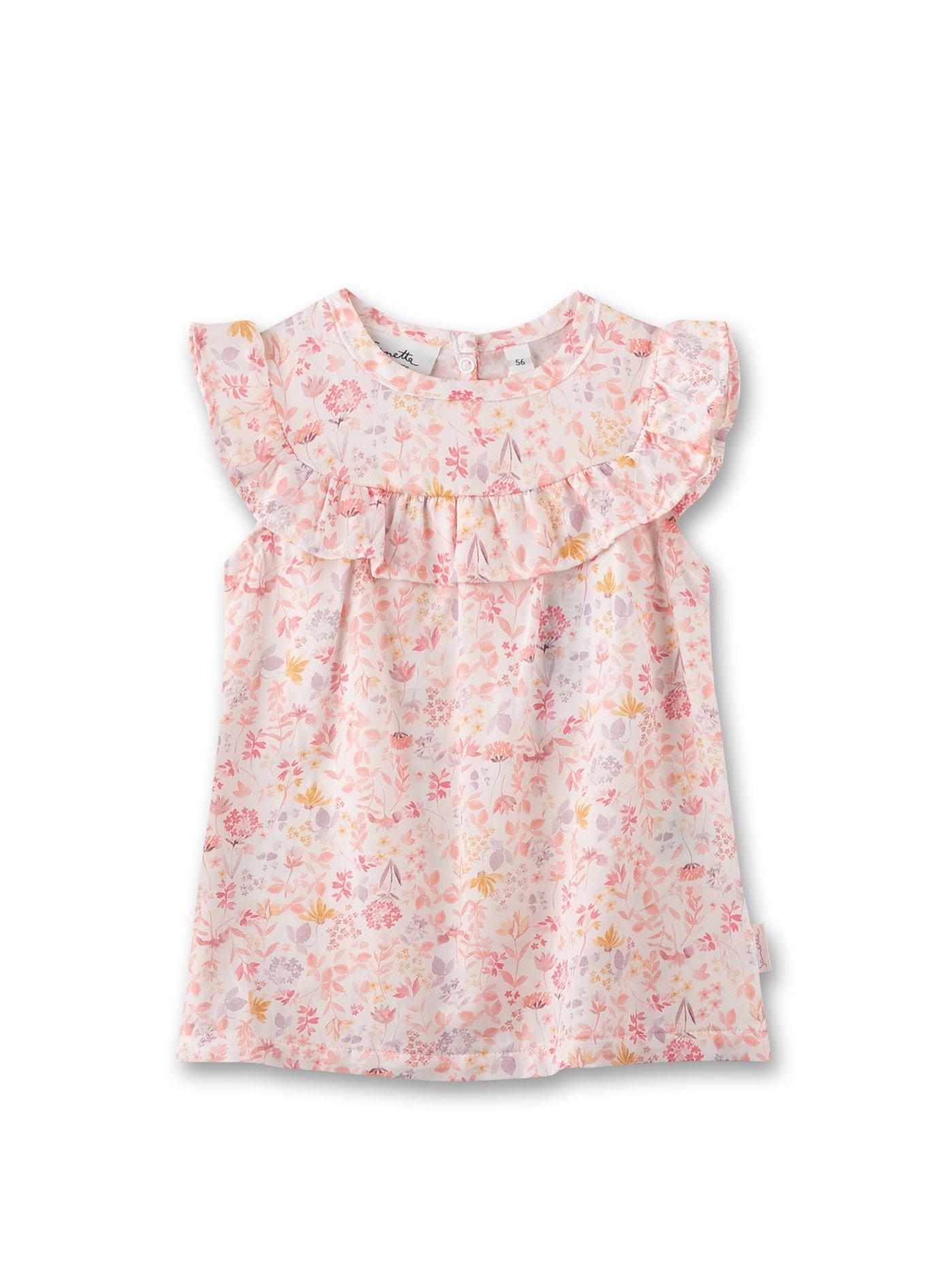 Baby Mädchen Kleid Blumen Off-white Unisex Rosa 74 von Sanetta Fiftyseven