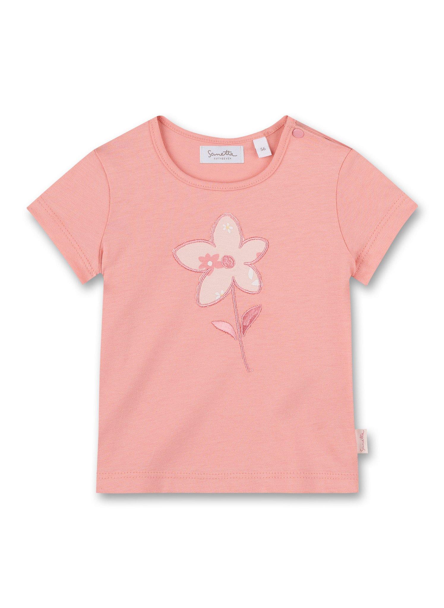 Baby Mädchen T-shirt Blume Rosa Unisex Rosa 56 von Sanetta Fiftyseven