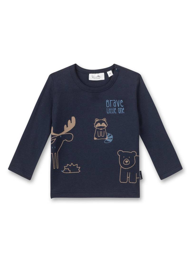 Baby Shirt Brave Little One Unisex Blau 56 von Sanetta Fiftyseven