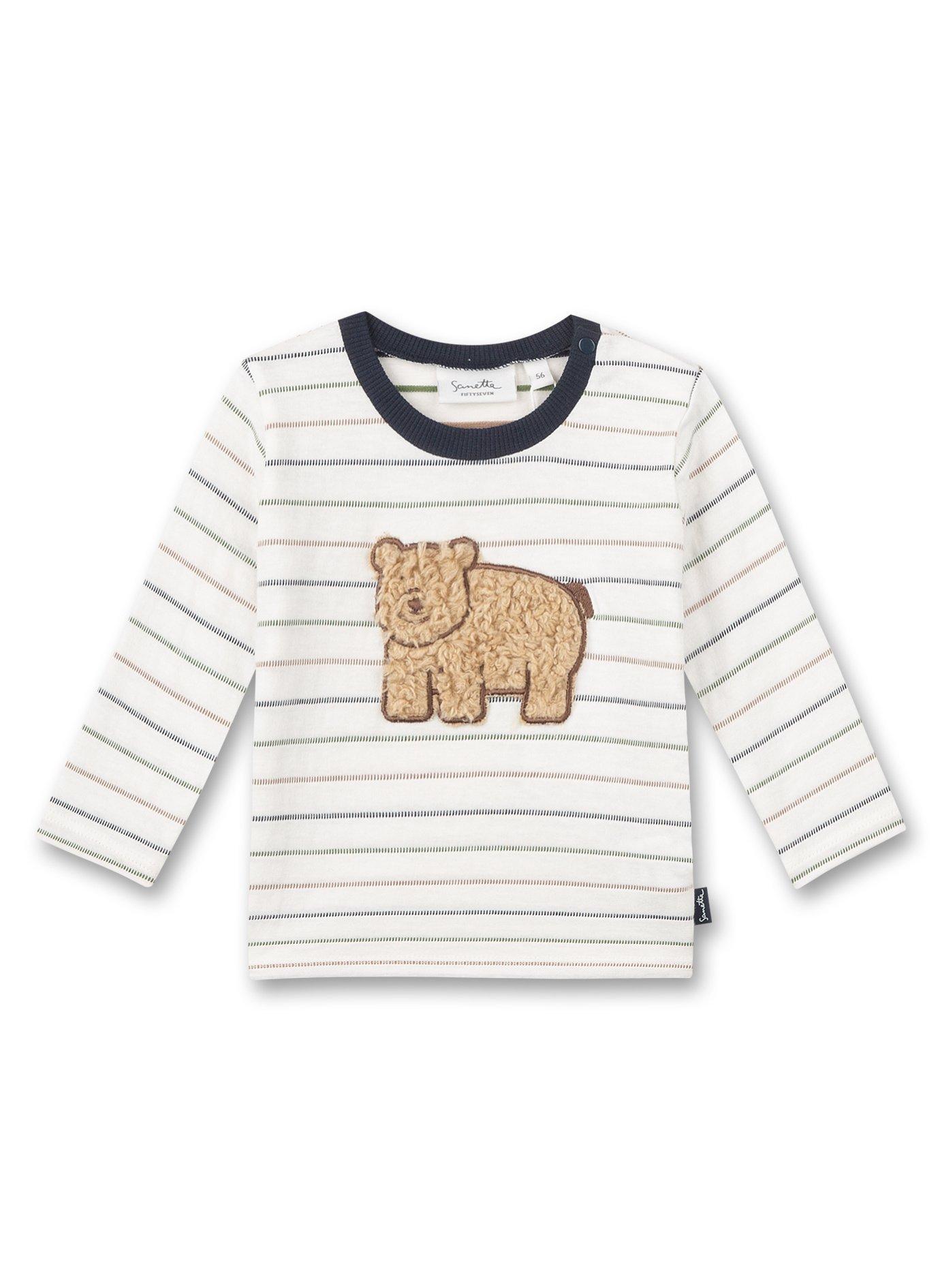 Baby Shirt Teddy Ringel Unisex Weiss 68 von Sanetta Fiftyseven