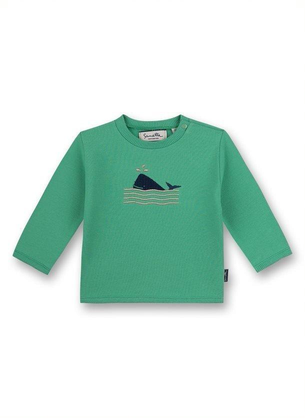 Baby Jungen Sweatshirt Little Whale Unisex Grün 56 von Sanetta Fiftyseven