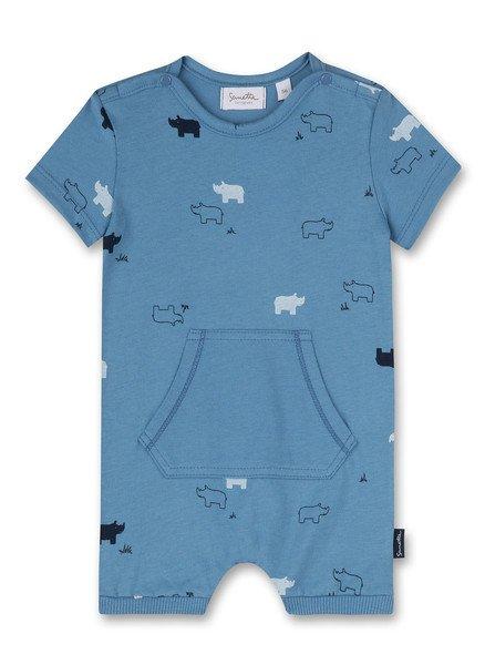 Baby Jungen Strampler Nashorn Unisex Blau 56 von Sanetta Fiftyseven