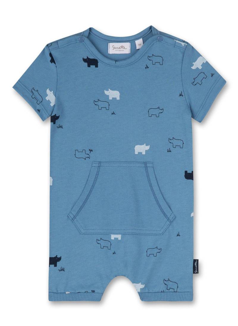 Baby Jungen Strampler Nashorn Unisex Blau 74 von Sanetta Fiftyseven